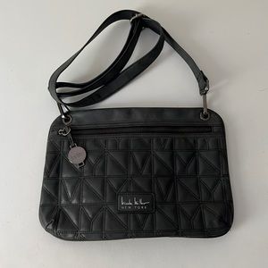 Nicole Miller Quilted Front Faux Leather Crossbody Bag